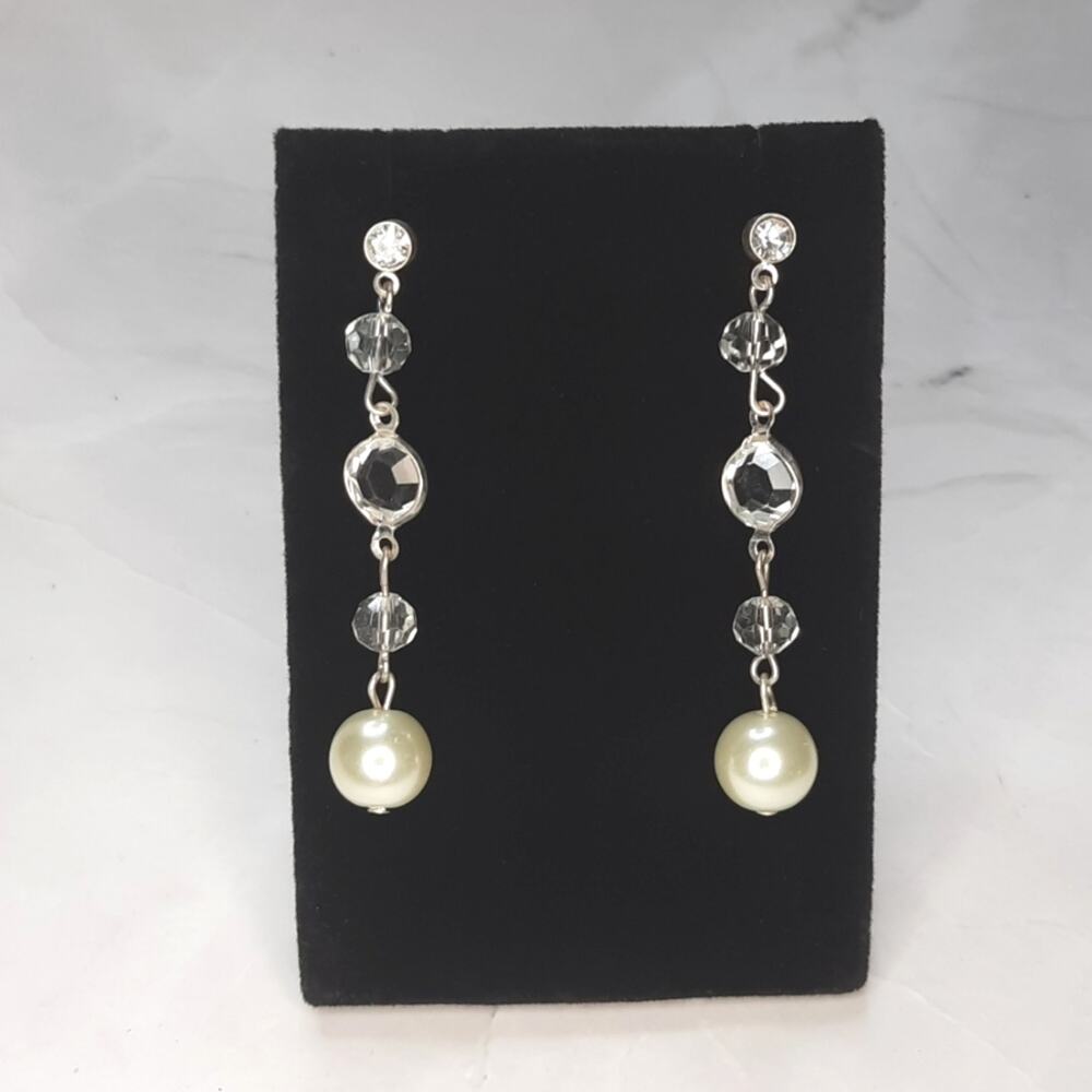 Long Beaded & Faux Pearl Dangle Earrings